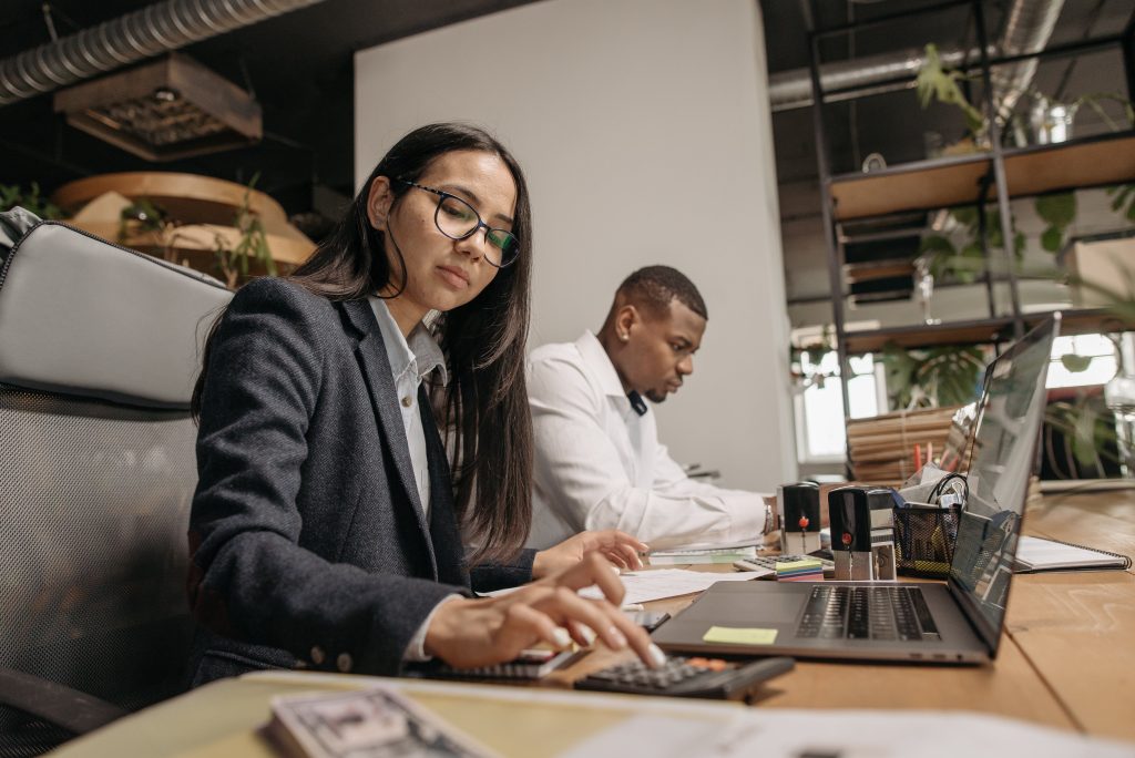 two accountants working side by side