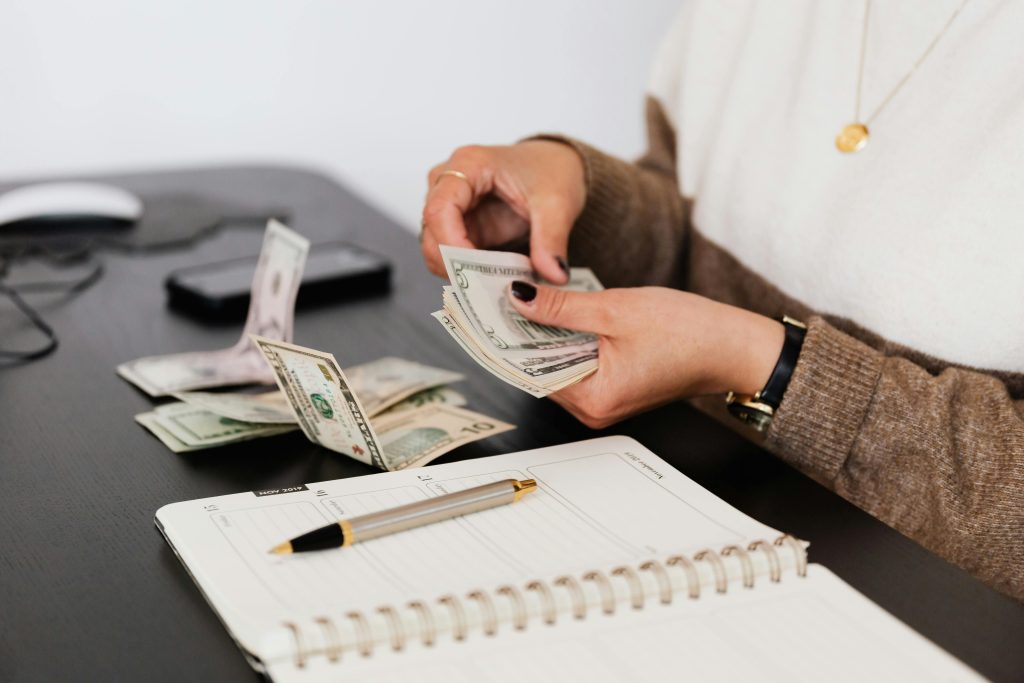 accountant counting money